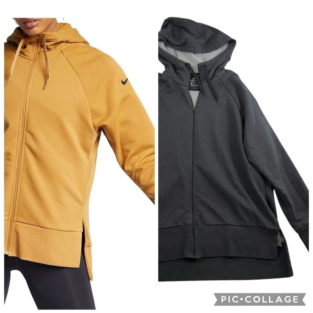 Nike L Large Full Zip Fleece Dri-Fit Hoodie Sweatshirt Gray‎ Relaxed Fit 929431